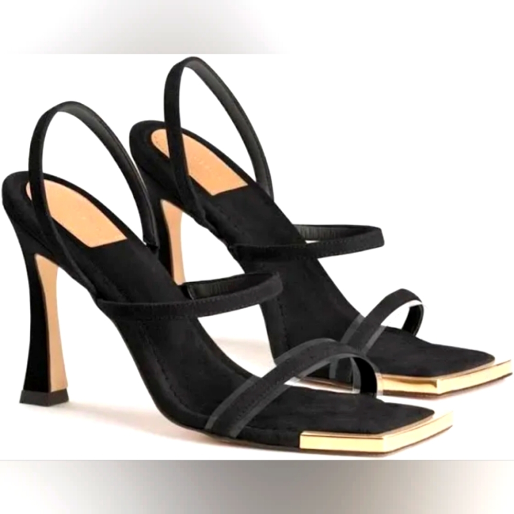 Good American Black Suede Heel Size 8 .5